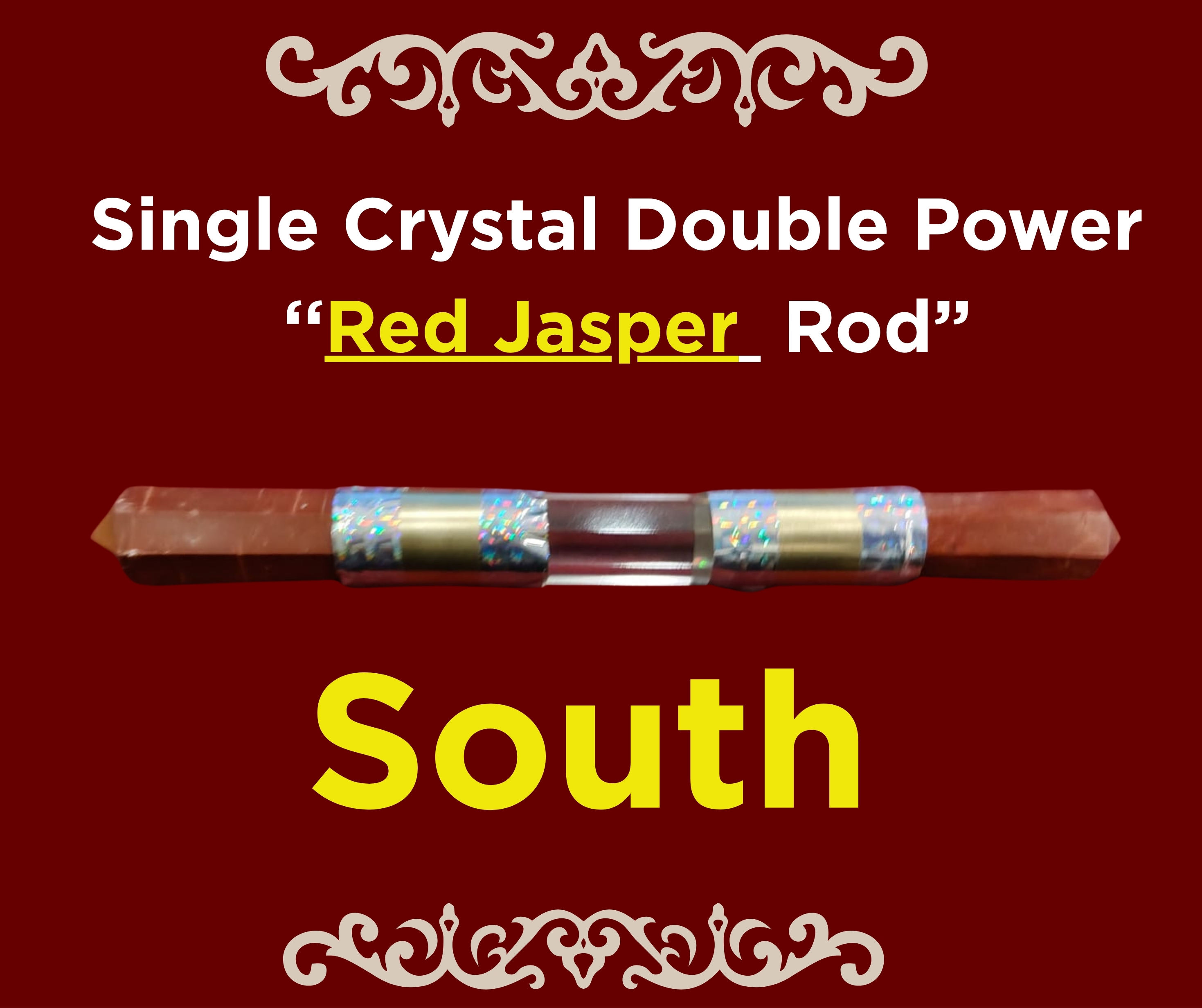 Single Crystal Double Power “Red Jasper” Rod